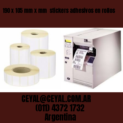 190 x 105 mm x mm  stickers adhesivos en rollos