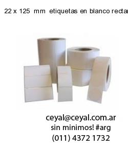 22 x 125  mm  etiquetas en blanco rectangulares