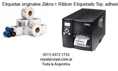 Etiquetas originales Zebra   Ribbon Etiquetado Top: adhesivo   ribbo