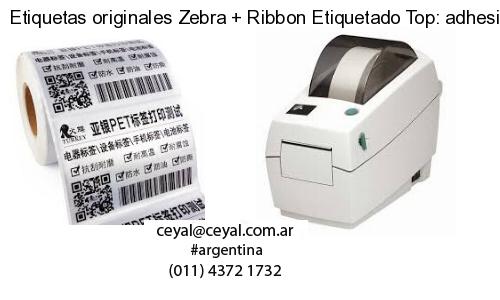 Etiquetas originales Zebra   Ribbon Etiquetado Top: adhesivo   ribbo