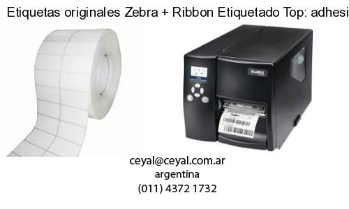 Etiquetas originales Zebra   Ribbon Etiquetado Top: adhesivo   ribbo