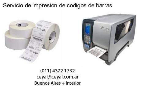 Servicio de impresion de codigos de barras