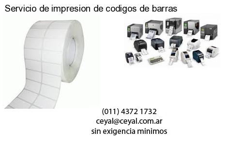 Servicio de impresion de codigos de barras