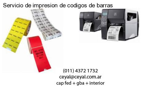 Servicio de impresion de codigos de barras