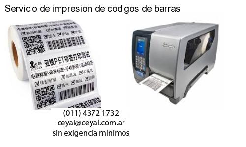 Servicio de impresion de codigos de barras