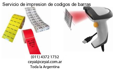 Servicio de impresion de codigos de barras