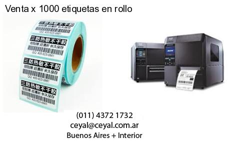 Venta x 1000 etiquetas en rollo