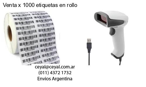 Venta x 1000 etiquetas en rollo