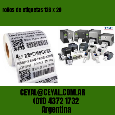 rollos de etiquetas 126 x 20