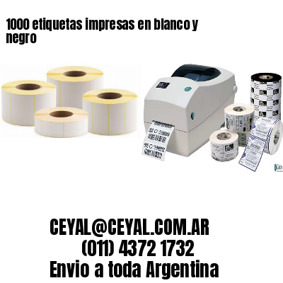 1000 etiquetas impresas en blanco y negro