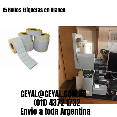 15 Rollos Etiquetas en Blanco