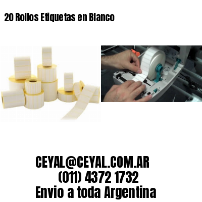 20 Rollos Etiquetas en Blanco