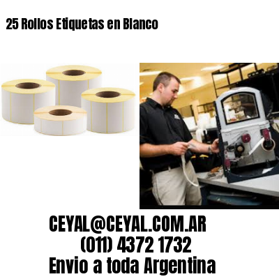 25 Rollos Etiquetas en Blanco