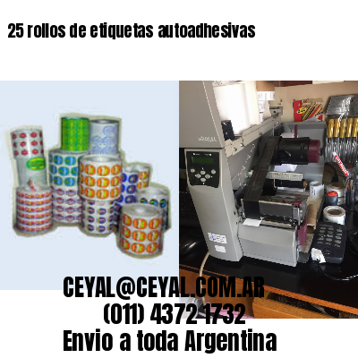 25 rollos de etiquetas autoadhesivas