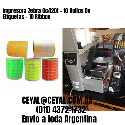 impresora Zebra Gc420t – 10 Rollos De Etiquetas – 10 Ribbon