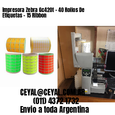 impresora Zebra Gc420t – 40 Rollos De Etiquetas – 15 Ribbon