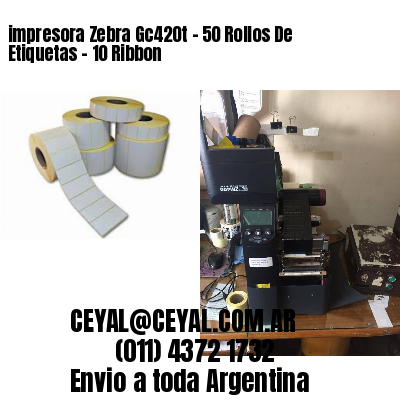 impresora Zebra Gc420t – 50 Rollos De Etiquetas – 10 Ribbon