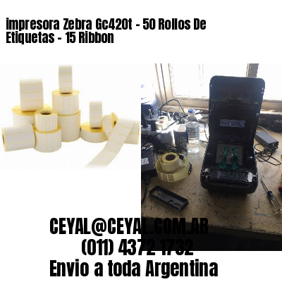 impresora Zebra Gc420t – 50 Rollos De Etiquetas – 15 Ribbon