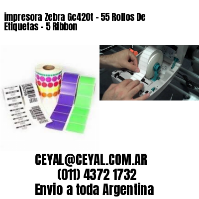 impresora Zebra Gc420t – 55 Rollos De Etiquetas – 5 Ribbon
