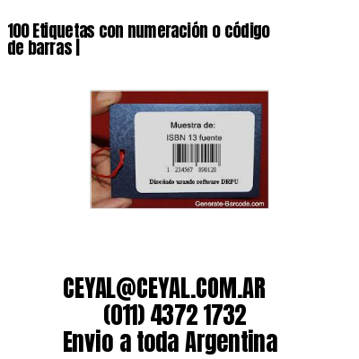 100 Etiquetas con numeración o código de barras |