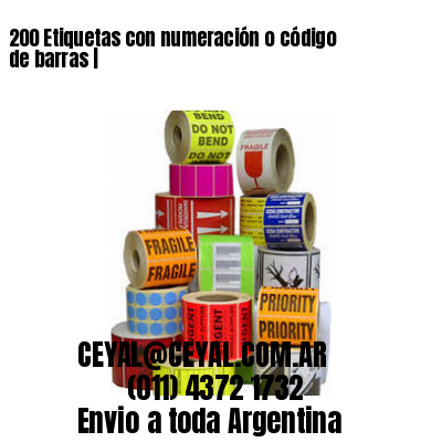 200 Etiquetas con numeración o código de barras |