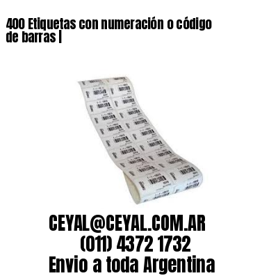 400 Etiquetas con numeración o código de barras |