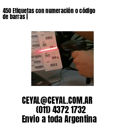 450 Etiquetas con numeración o código de barras |