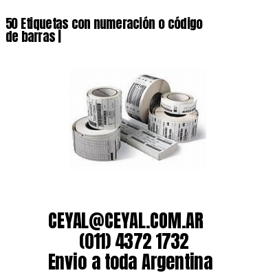 50 Etiquetas con numeración o código de barras |