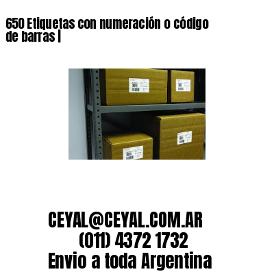 650 Etiquetas con numeración o código de barras |