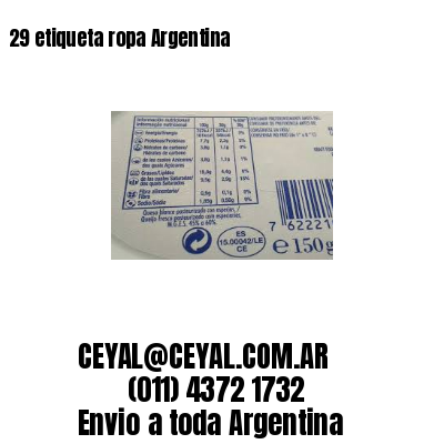 29 etiqueta ropa Argentina