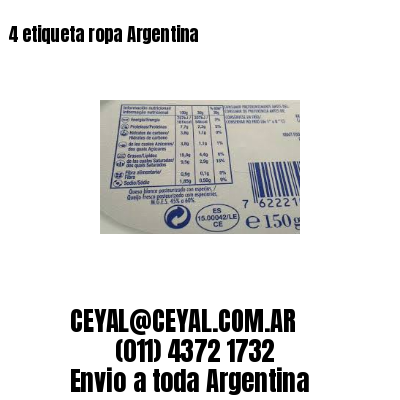 4 etiqueta ropa Argentina