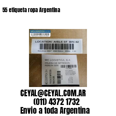 55 etiqueta ropa Argentina