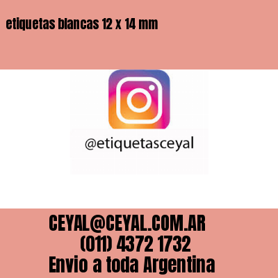 etiquetas blancas 12 x 14 mm