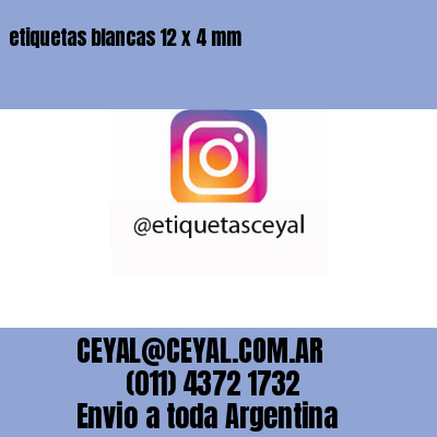 etiquetas blancas 12 x 4 mm