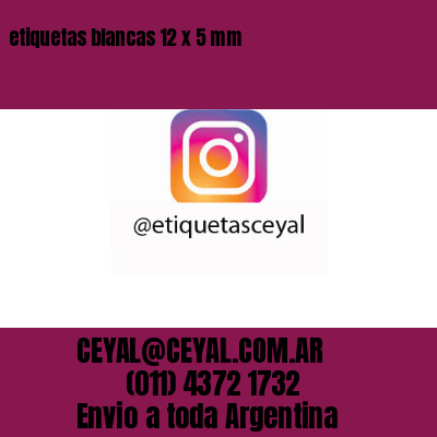 etiquetas blancas 12 x 5 mm