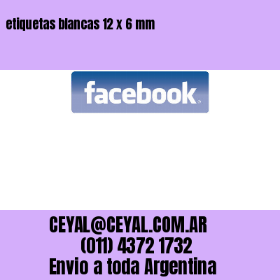 etiquetas blancas 12 x 6 mm