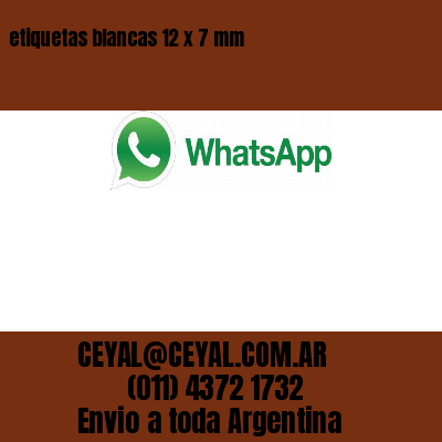 etiquetas blancas 12 x 7 mm