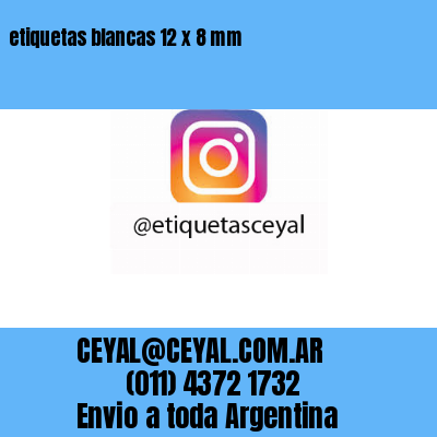 etiquetas blancas 12 x 8 mm