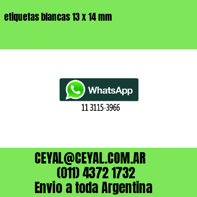 etiquetas blancas 13 x 14 mm