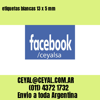 etiquetas blancas 13 x 5 mm