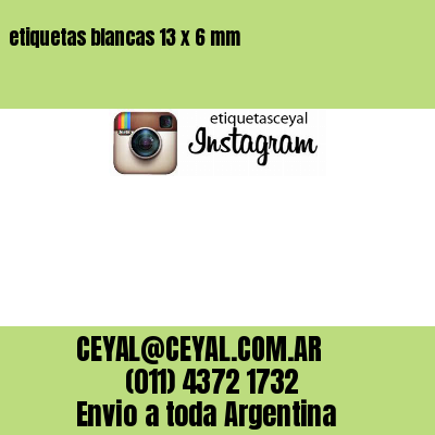 etiquetas blancas 13 x 6 mm