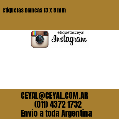 etiquetas blancas 13 x 8 mm