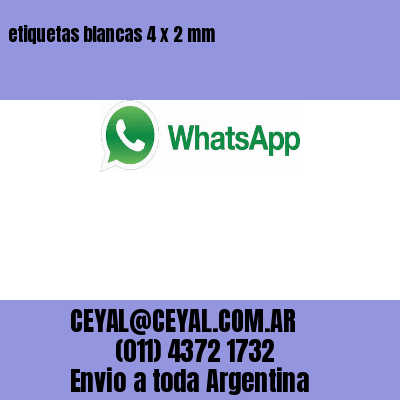 etiquetas blancas 4 x 2 mm