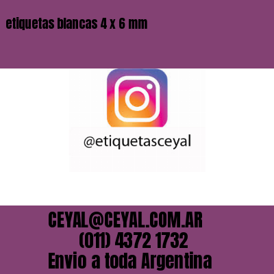 etiquetas blancas 4 x 6 mm