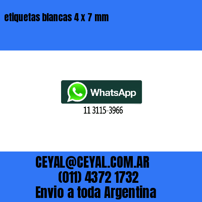 etiquetas blancas 4 x 7 mm