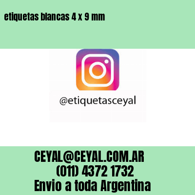 etiquetas blancas 4 x 9 mm
