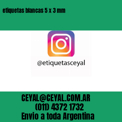 etiquetas blancas 5 x 3 mm