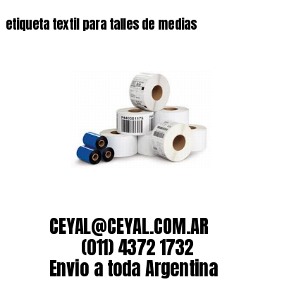 etiqueta textil para talles de medias