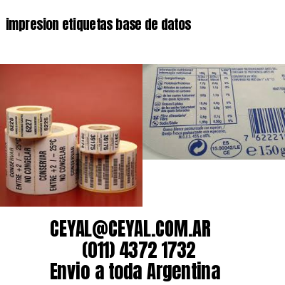 impresion etiquetas base de datos