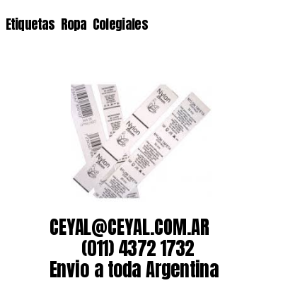 Etiquetas  Ropa  Colegiales